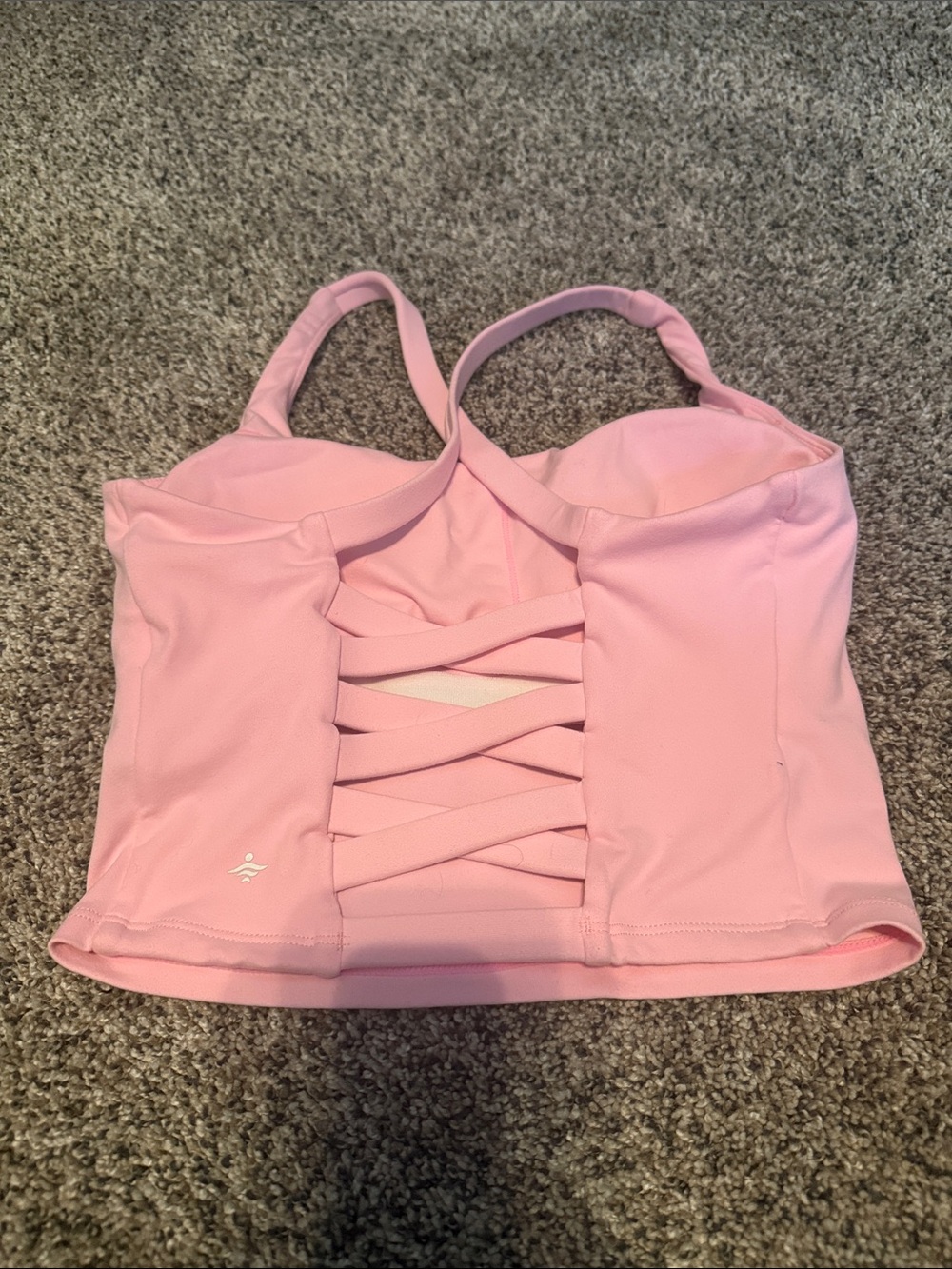 HALARA Pink Lace-Up Bustier Crop Top